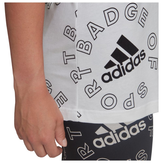 Adidas Γυναικεία κοντομάνικη μπλούζα Essentials Logo Alloverprint